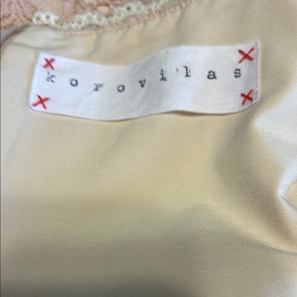 Korovilas Anthropologie Estella  Nude/Tan Lace Sleeveless Dress Sz 6 - Picture 5 of 6